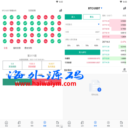 java原生交易所系统/期权交易/合约交易所/法币交易
