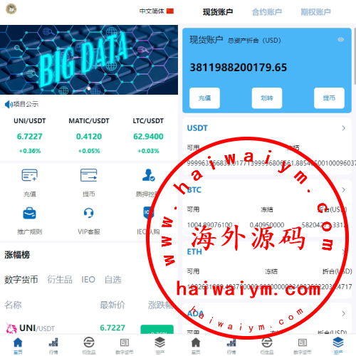 新版多语言交易所系统/虚拟币外汇交易/期权合约交易